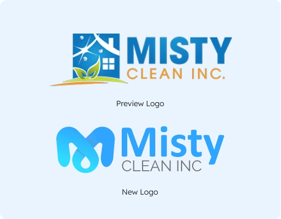 Misty Clean old logo vs new logo