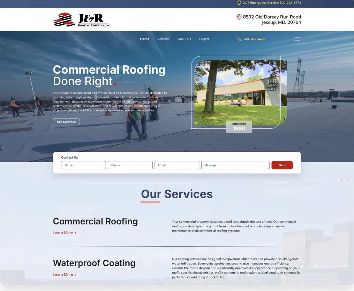 J&R Roofing brand work by QA Digital Partners