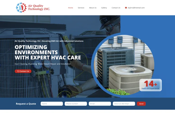 Air Quality Technology custom website designed by QA Digital Partners