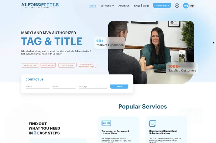 Alfonso Title custom website designed by QA Digital Partners