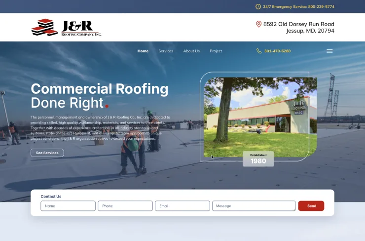 J&R Roofing brand work by QA Digital Partners