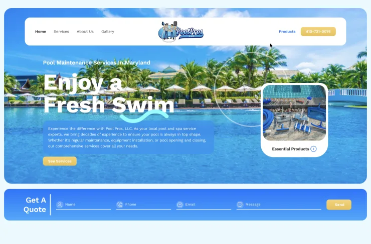 Pool Pros brand work by QA Digital Partners