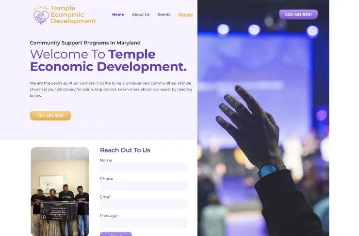 Temple Economic Development custom website designed by QA Digital Partners
