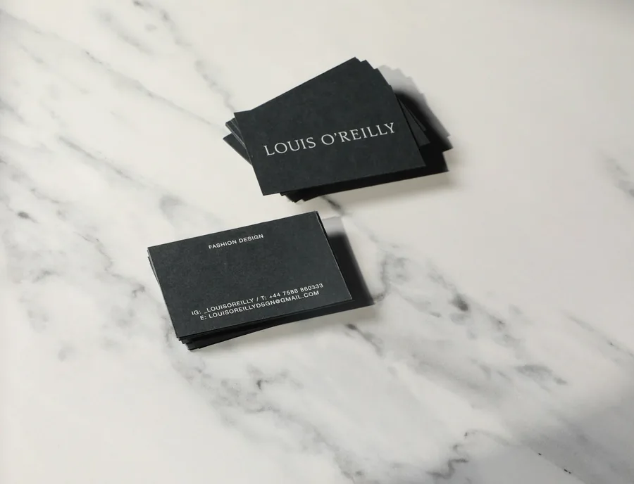 Premium printed matte business cards produced in Maryland by QA Digital Partners